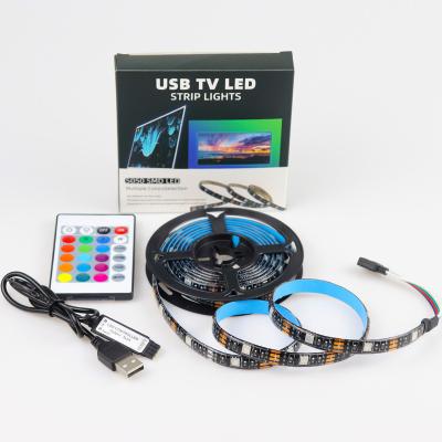 China NEW Hotel LED TV Backlights, 5V USB 5050 Flexible RGB LED Strip Lights with Remote for sale