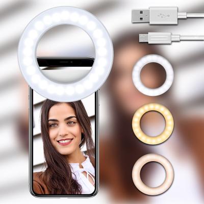 China LOW MOQ 40 High Quality Custom Made Rechargeable LED Selfie Ring Light For Smart Phone for sale