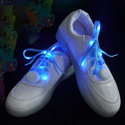 China Flashing Nylon Shoe Laces Round Light Up LED Shoe Laces for sale