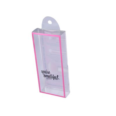 China Recycled Materials Hot Stamping Creative Clear Plastic Hanging Packaging For Make Up Brush Retail Selling Packaging Box for sale