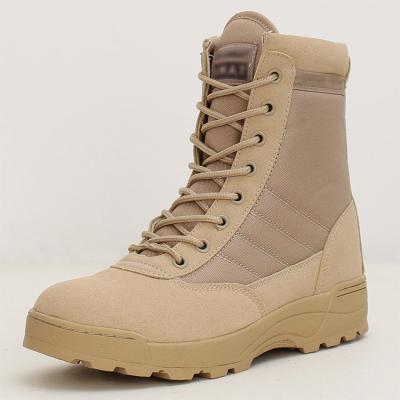 China Combat Anti-Slippery Tactical Men Side Zipper Raising Hunting Boots Brown Military Boots for sale