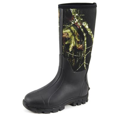 China Camouflage Waterproof Waterproof Insulated Warm Wellies With 6mm Neoprene Rubber Hunting Boots for sale