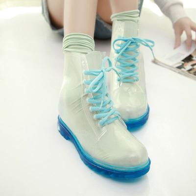 China Fashion Trend Fashion Boots Women Shoes Waterproof Ankle Shoes PVC Rain Boots For Women for sale