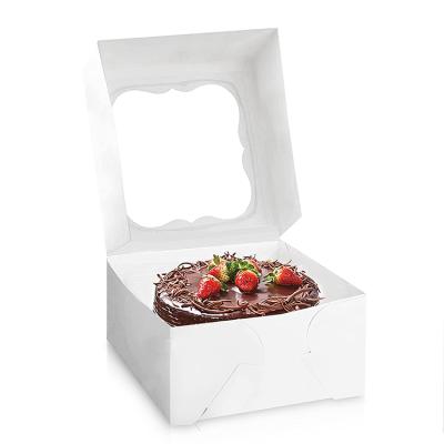 China Custom Wedding Wholesale White Square Cake Box Recyclable Master Grade Large Packaging Cookie Bread 10 x 10 x 5 for sale