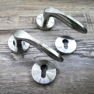 China Mordern Home Stainless Steel Front Entry Front Door Handle Interior Door Lock Set Rose for sale