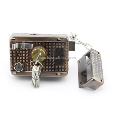 China Antique copper wooden door locks door rim lock/steel door rim door security wood door locks for sale