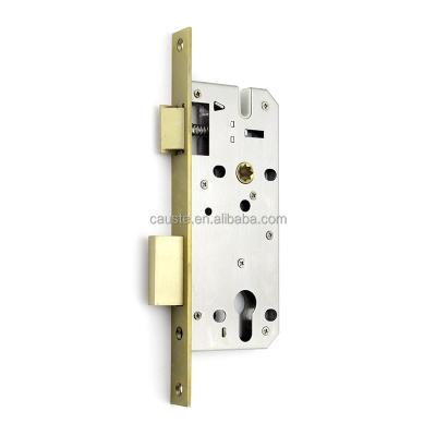 China Door Cylinder 45mm Counterflow Entry Latch High Quality Brass Copper Body Door Lock Wood Cylinder Function for sale