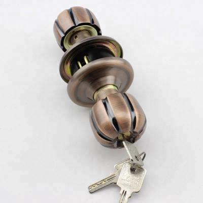 China Antique Zinc Core Entry Round Lock Brass Knob Lock for sale