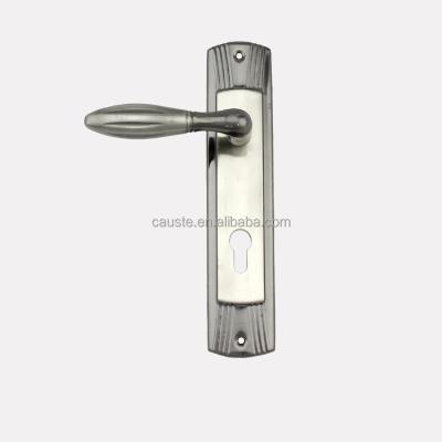 China Modern Black Square Iron Plate Design Aluminum Alloy Plate Door Handles for sale