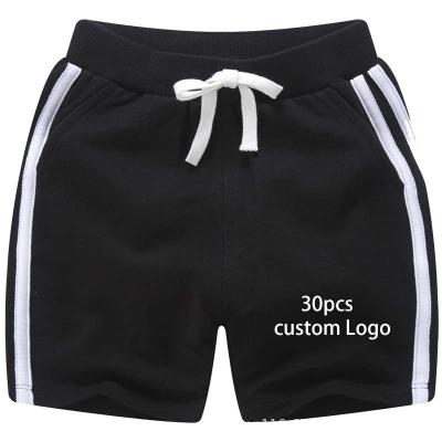 China Breathable Custom 2020 30pcs Summer Casual Kids 100% Cotton Beach Pants Boys Shorts Pure Color Kids Shorts Girls Plain Pants for sale