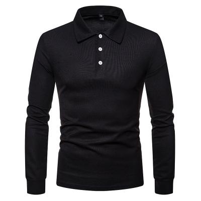 China Quick Delivery Anti-Shrink Solid Color Men's Polo T-Shirt Men's Polo T-Shirts Long Sleeve Polo T-Shirts For Men for sale