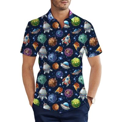 China Anti-pilling One Pcs Dropshipping High Quality Shorts Sleeve Bright Colorful Mens Vintage Beach Fancy Shirts for sale