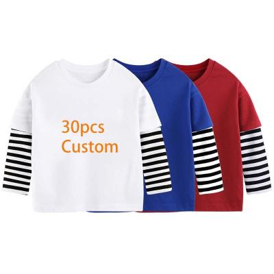 China Fashion 30pcs Summer Breathable Custom T-shirts Summer Casual Kids Clothes Little Boys Cotton Summer Clothing Unisex Short Sleeve T-shirts for sale