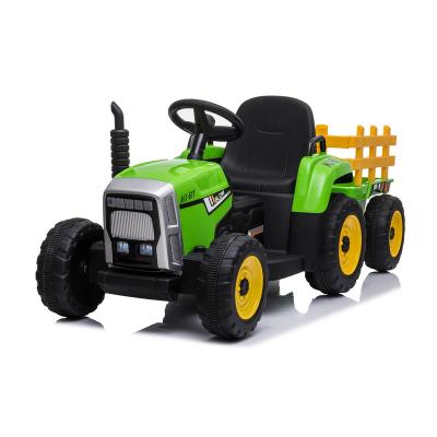 China Ride On Toy 12V Kids Ride On Tractor With Trailer Electric Vehicle Children Ride On Toy Car for sale