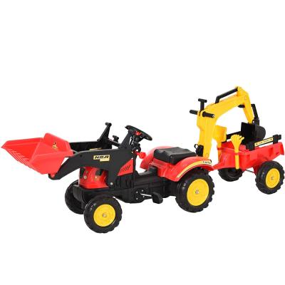 China Ride On Toy Kids Children Pedal Tractor Ride On Toy Car Excavator Tractor With Removable Bucket Digger for sale