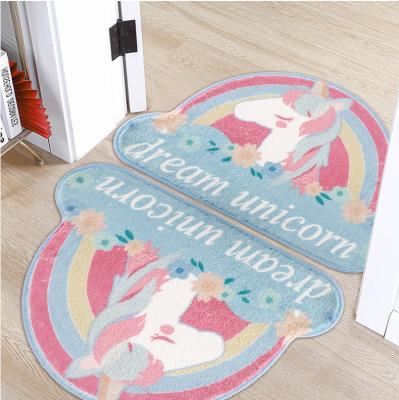 China Imitation semicircular cushioned cashmere water bath mat with non-slip bottom in 2022 for sale