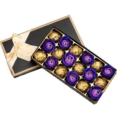 China Recyclable Custom Chocolates Flavor Bottle Gift Wrapped Cardboard Luxury Surprise Holiday Silk Bow Gift Box for sale