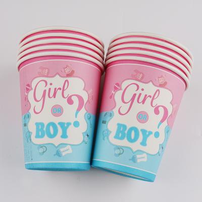 China Festival Decoration Best Selling High Quality Birthday Party Supplies Disposable 250ml 9 Ounces Party Paper Cups Food Grade Cups for sale