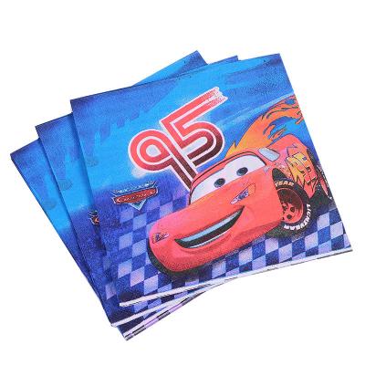 China Best Selling High Quality Disposable Party Paper Plates Festival Decoration Birthday Party Kit CARS Designs Party Supplies Flags Gift Bags for sale