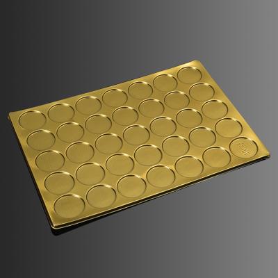 China China Wholesale Disposable 35PCS Offset Printing Gold PET Golden Blister Chocolate Packaging Box Plastic Insert Tray for sale