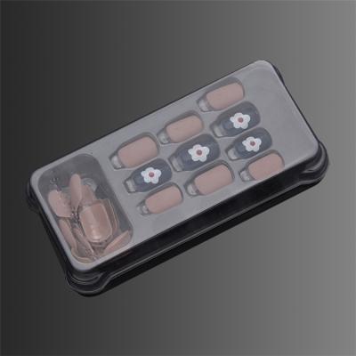 China New Disposable Hot Selling Clear PVC Lid Blister Tray For Nails Inner Packaging With Plastic Nails Tips Box for sale