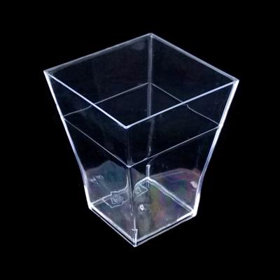 China Popular Clear Square Disposable Hot Selling Plastic Dessert Cups 60ml 2oz for sale