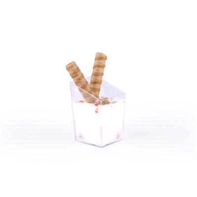 China Hot Sale Disposable Food Grade Clear Disposable Plastic Square 3 Ounce 3 Ounce 85ml Dessert Cups for sale