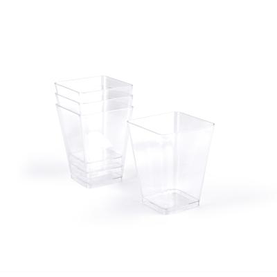 China Popular High Quality Disposable Stylish Square Shape 5.5oz Dessert Plastic Cup For Multi Use for sale