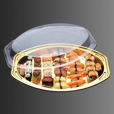 China Best Disposable Selling Custom Disposable Plastic Transparent Gold Cake Box Cake Packaging Box Cake Box for sale