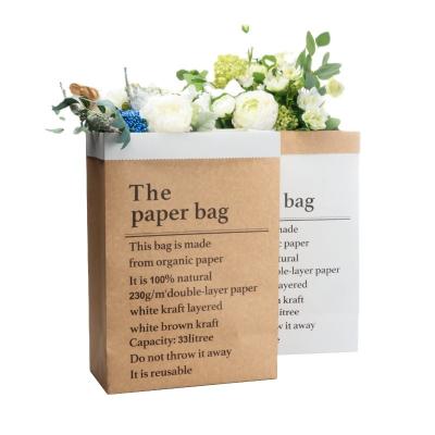 China Handmade Online Wholesale Hot Selling Double-Layer Kraft Paper Bag Reusable Flower Bag Gift Box With Printing 20181026BBD 10 Pcs/Bag for sale