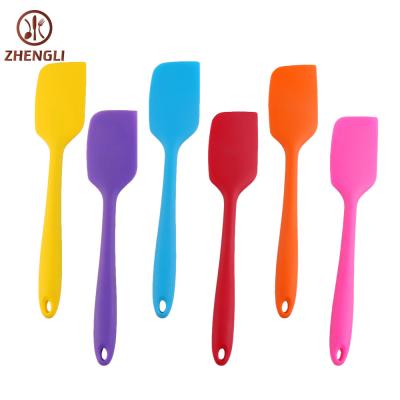 China Multi color 21cm High Quality Disposable Not Deformed Silicone Soft Rubber Heat Resistant Mini Spatula Wholesale Set for sale