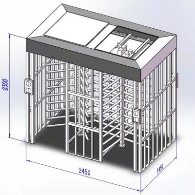 China Double Lane  60W SUS304 Full Body Turnstile for sale