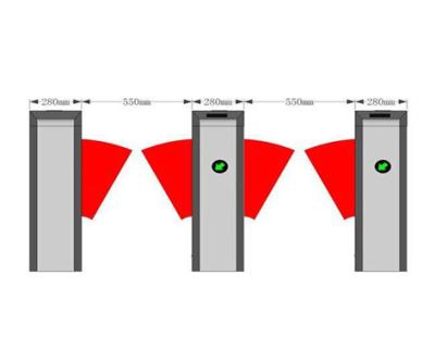 China Soft Wing SUS304 DC Motor Optical Barrier Turnstiles for sale