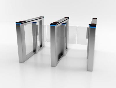 China Fastlane Tempered Glass Pedestrian Turnstile Gate Sever Motor Control for sale