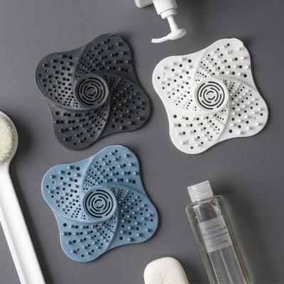 China New Fashion Floor Drain Kitchen Sink Tool Silicone Anti-Clog Bathroom Drain Filter Sewer Creative Viable Hair Filter for sale