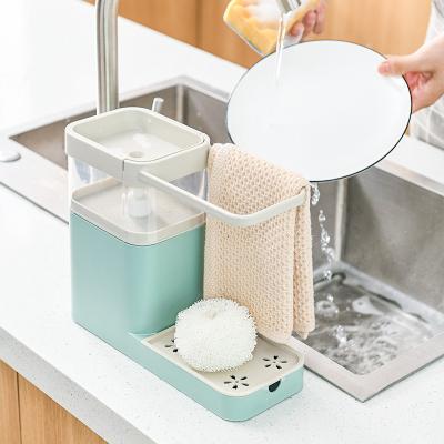 China 2021 New Multifunctional Lazy Pot Single Lazy Press Pot Sink Towel Box Sink Towel Rack Automatic Liquid Detergent Liquid Holder for sale