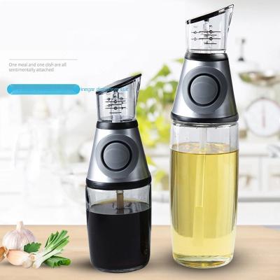 China New Fashion Glass Top Oil Dispenser Oil Dispenser Sustainable Wide Open Easy Measuring Refill Oil Vinegar Cleaning Clear Glass for sale