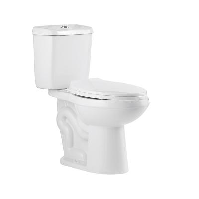 China Modern Cheap Ceramic Sanitary Ware Bathroom Wash Down WC Two Piece Toilet With Seat Cover Toilet for sale