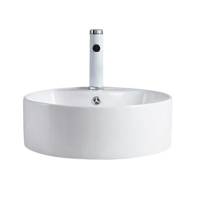 China Modern Hot Popular Slim Edge Bathroom Sink Ceramic Round Wash Basin Decoration Above Counter Art Basin for sale