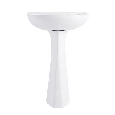 China Modern Portable Free Standing Acrylic Basin Sink Ceramic One Piece Pedestal Wash Basin for sale