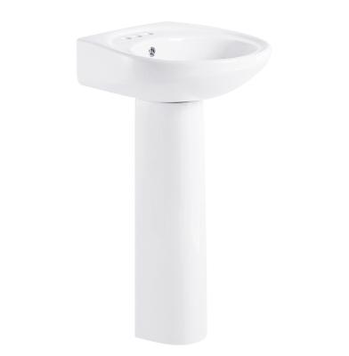 China Factory Sale Modern Ceramic Sanitary Full Floor Pedestal Wash Basin Wall Mounted Pedestal Wash Basin for sale