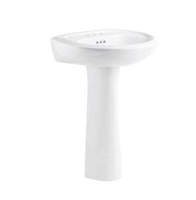 China Modern Hot Selling Bathroom Floor Standing One-Piece Ceramic Wash Basin Pedestal Sink for sale