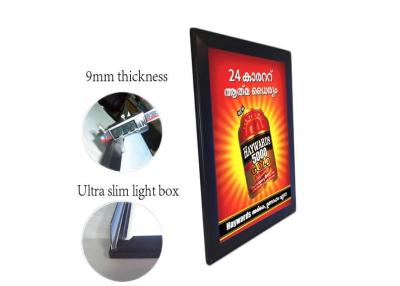 China Illuminated Menu Boards Snap Frame Led Light Box 9MM Thickness Backlit Aluminum for sale