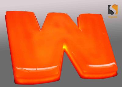 China Orange Outdoor Vacuum Formed Lighted Channel Letters With Dome Shape Face / Prismatic Face for sale