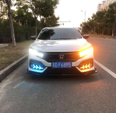 China Automotive For Honda Civic 10th Hatchback DRL Daytime Running Lights With Yellow Turn Signal Light for sale