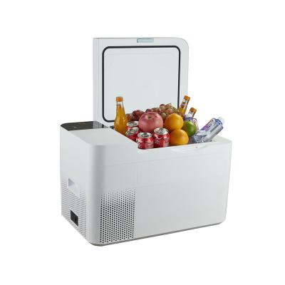 China 2021 High Quality Low Noise 24L Double-zone Portable Car Portable Refrigerator Mini Fridge Freezer Cold Drink mini for sale