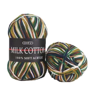 China Hand knitting cotton yarn reused 100% healthy acrylic anti-pilling milk manufacturer import 3ply for scarf and sweater for sale