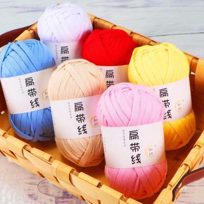 China 100% hand -markwin polyester yarn fancy yarn Anti-bacteria woven yarn import crochet belt for shoes and bag for sale