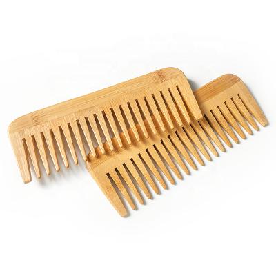 China Salon + Anti Static Afro Bamboo Hair Pick Tooth Comb Natural Wide Bamboo High Quality Home Comb For Home for sale