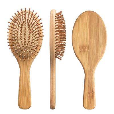 China High quality custom logo oval cushion massage air cushion detangling bamboo hair brush eco-friendly for sale